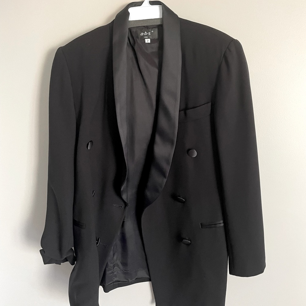 ABS black tuxedo jacket size 2